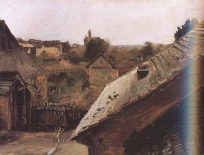 Carl Blechen View of Rooftops and Gardens (nn02) china oil painting image